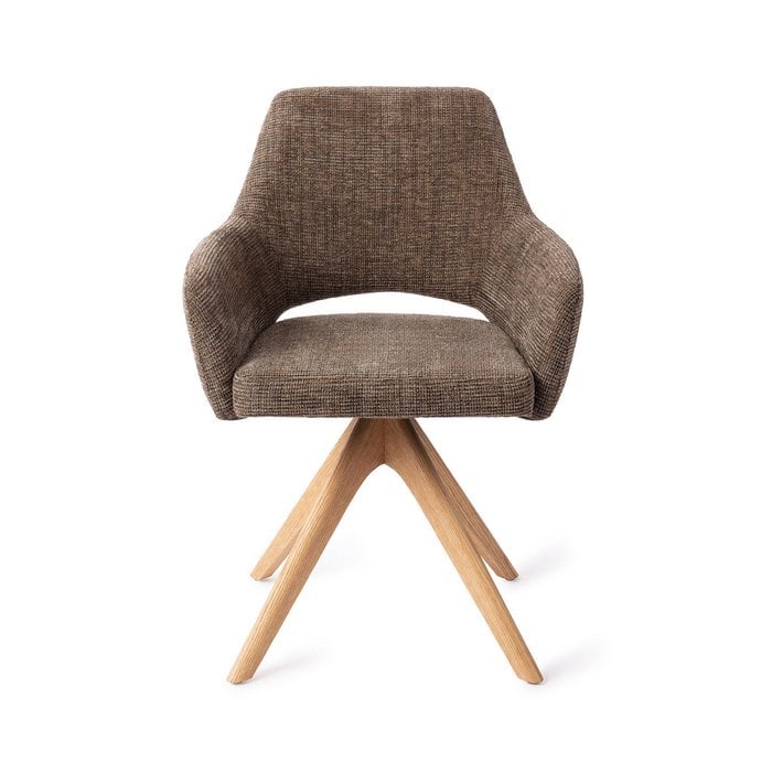 Jesper Home Yanai eetkamerstoel Checked Chestnut revolve oak natural