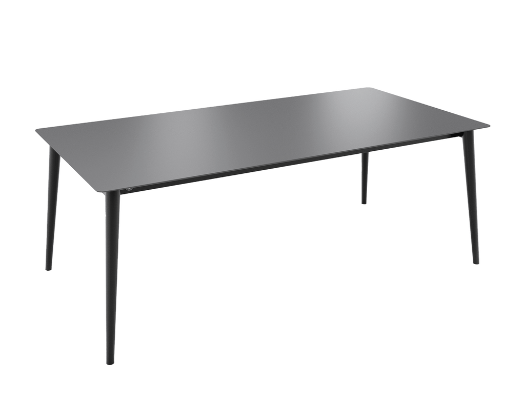 Mobitec Terra T0300 eettafel 240x100 cm keramiek Nero poot zwart