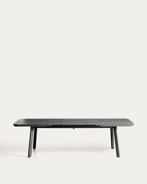 Kave Home Izola tuintafel uitschuifbaar rechthoek 220x100 cm Grafiet