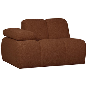WOOOD Mojo 1-zits bank arm links bouclé Roestbruin