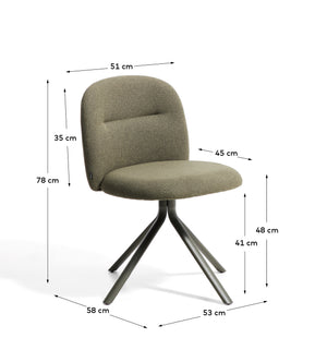 Kave Home Arino eetkamerstoel chenille Green