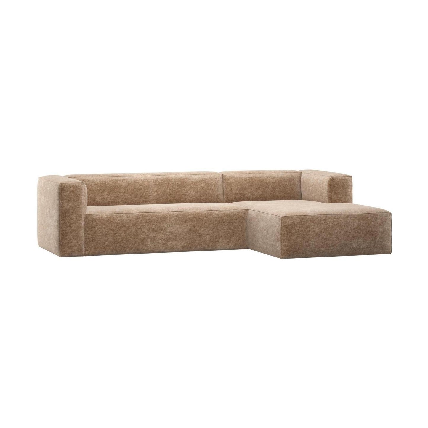 WOOOD Bean hoekbank rechts Chenille Velvet Perzikroze