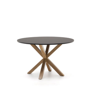 Kave Home Argo eettafel rond Ø120 cm Black/Natural