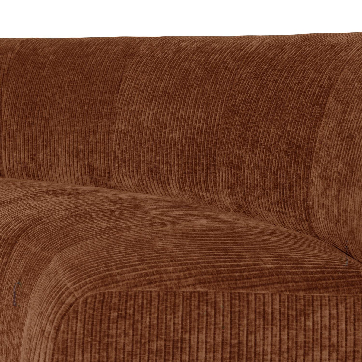 WOOOD Mojo Base eetbank halfronde hoek rugleuning rib Roestbruin