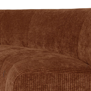WOOOD Mojo Base eetbank halfronde hoek rugleuning rib Roestbruin