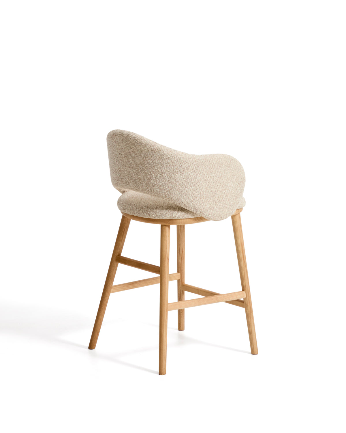 Kave Home Maina barkruk H65 dik chenille Beige naturel