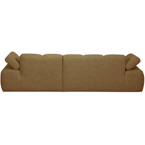WOOOD Mojo chaise longue bank rechts bouclé Geel/Bruin Melange