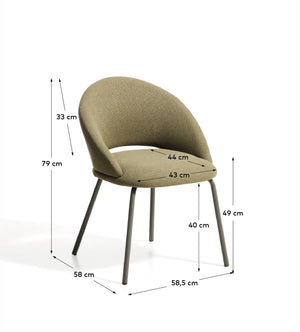 Kave Home Bonali eetkamerstoel chenille Green
