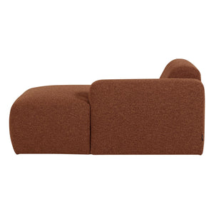 WOOOD Mojo Base chaise longue bank arm rechts bouclé Roestbruin
