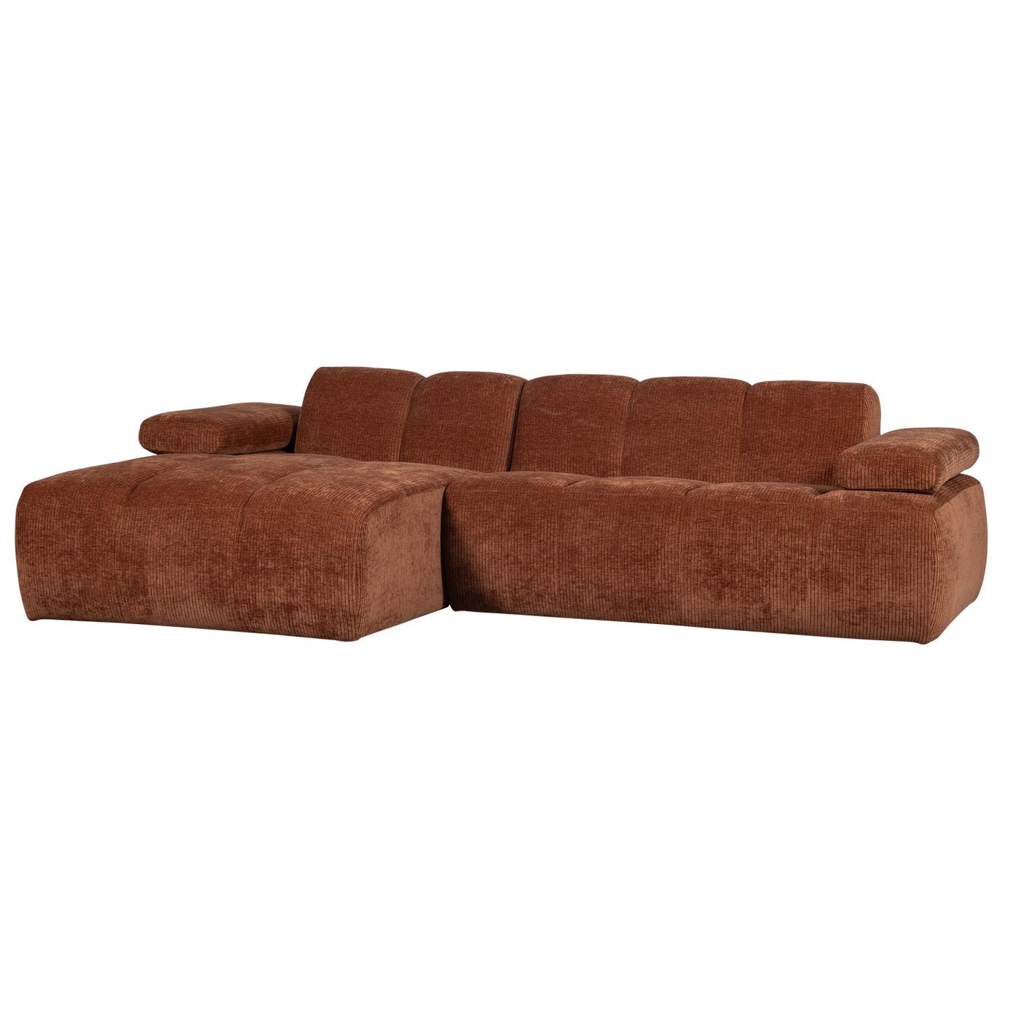 WOOOD Mojo chaise longue bank links ribstof Roestbruin