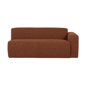 WOOOD Mojo Base 2-zits bank arm rechts bouclé Roestbruin