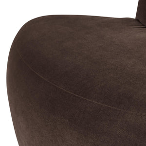 WOOOD Mojo Base eetbank hoek rond rugleuning velvet Bruin