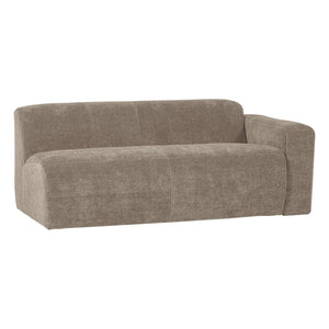 WOOOD Mojo Base 2-zits bank arm rechts rib Donkerzand