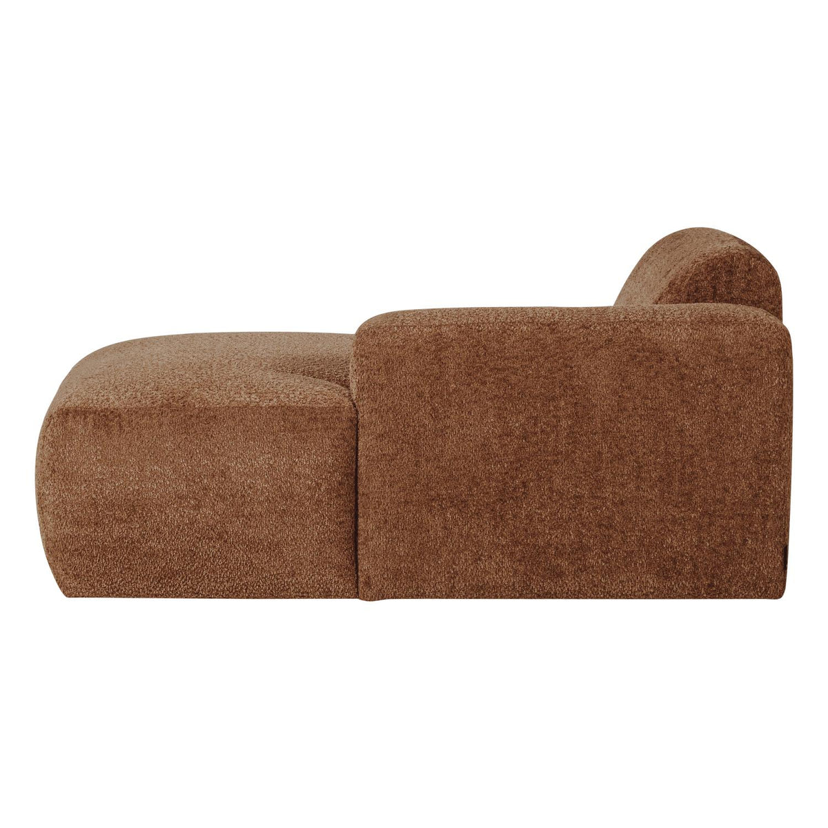 WOOOD Mojo Base chaise longue bank arm rechts wollig Roestbruin