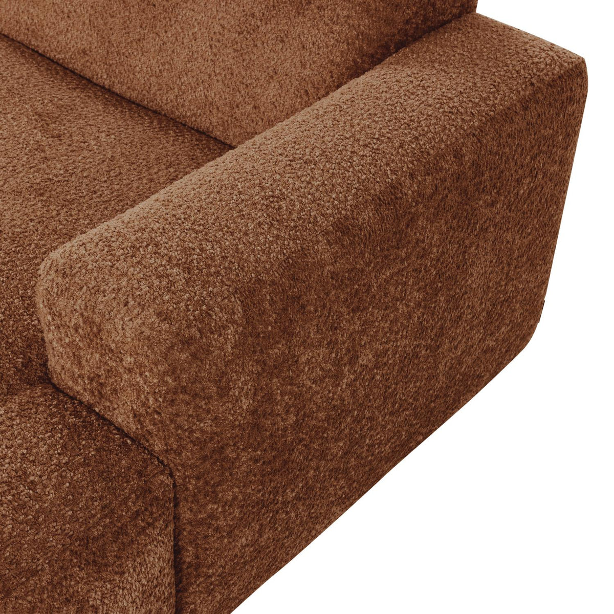 WOOOD Mojo Base chaise longue bank arm rechts wollig Roestbruin