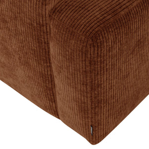 WOOOD Mojo Base 1-zits bank arm links rib Roestbruin