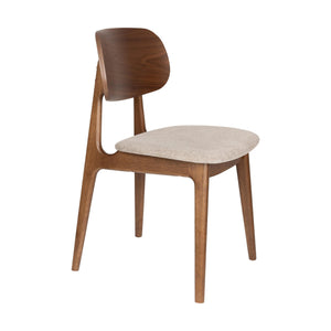 Dutchbone Marais eetkamerstoel Beige/Walnoot