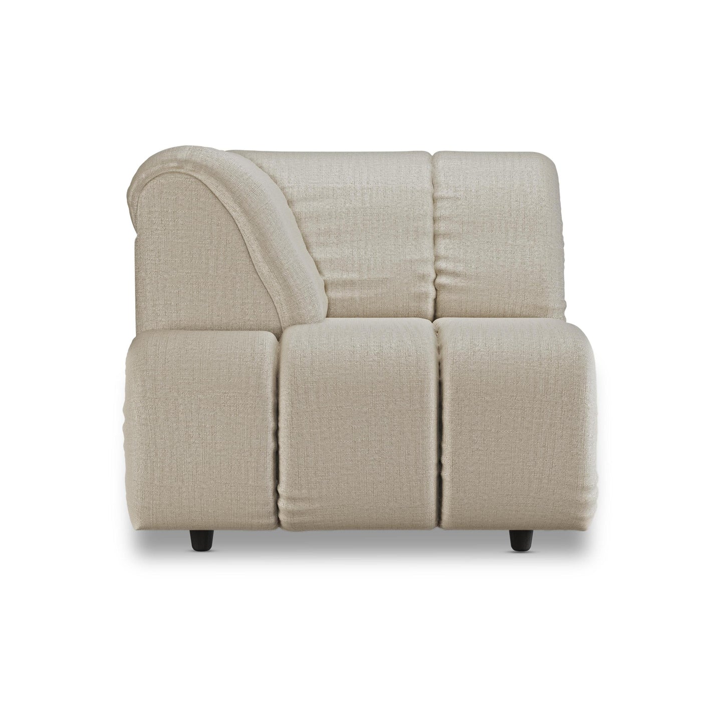 HKliving Wave bank left high arm Pure Ivory