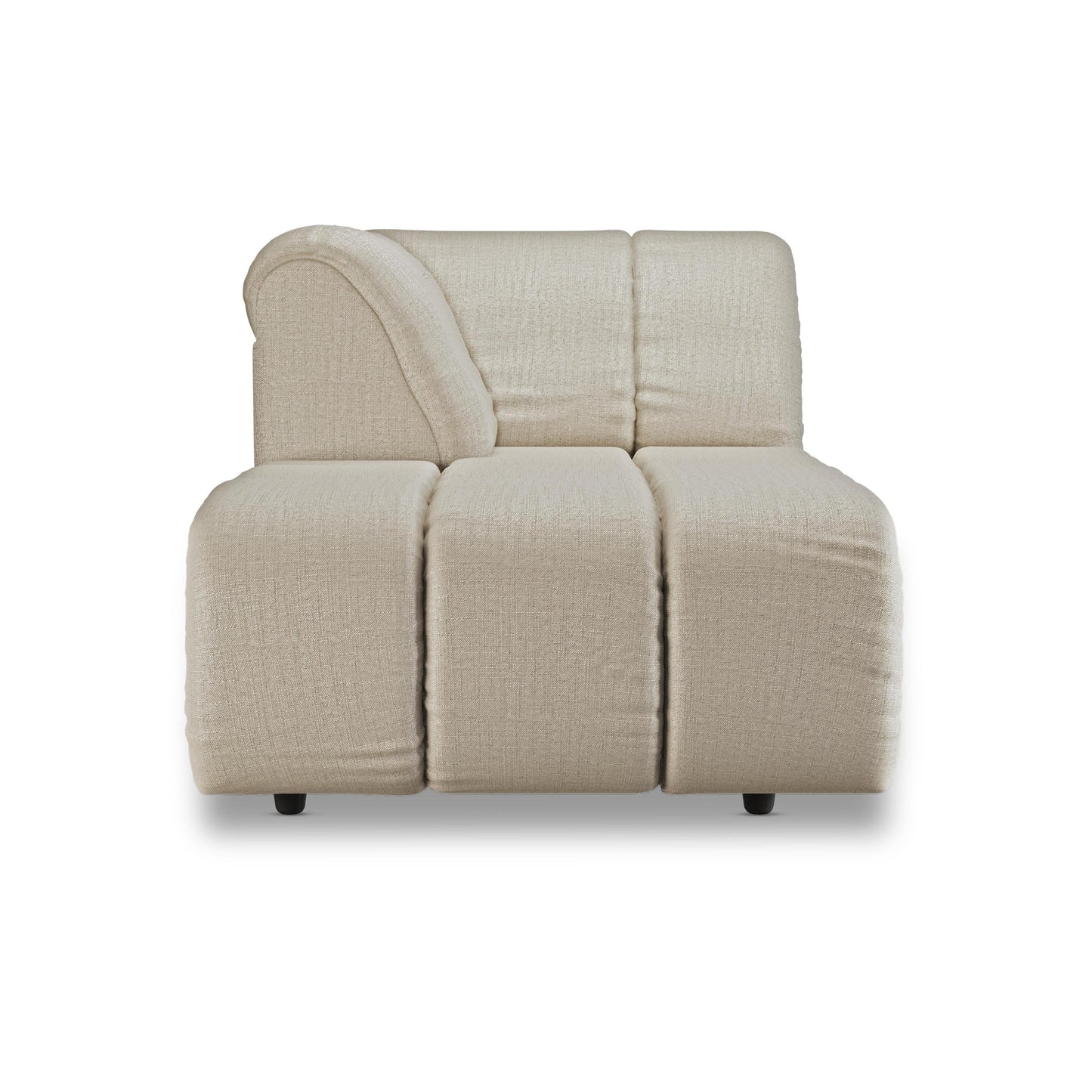 HKliving Wave bank left divan arm Pure Ivory