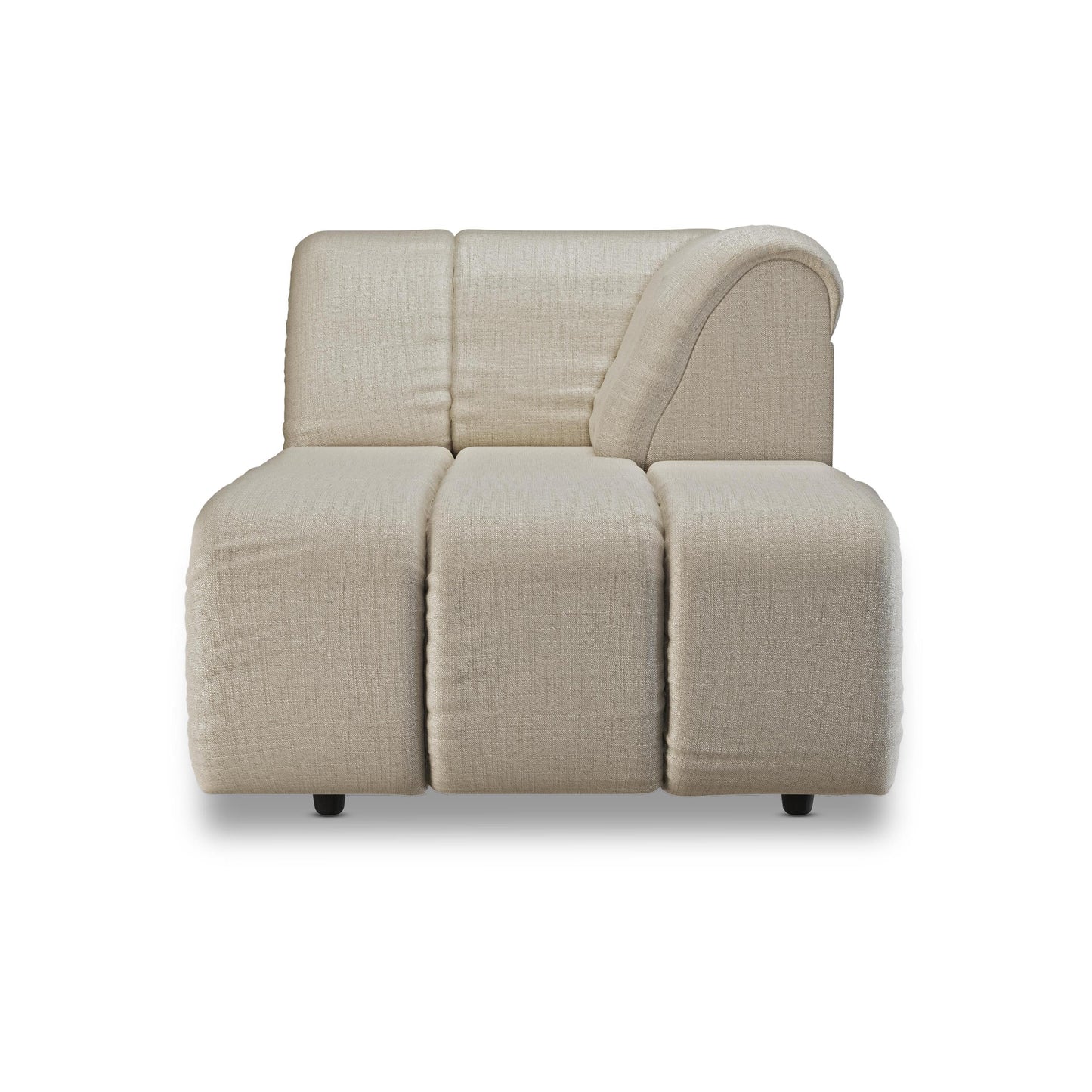 HKliving Wave bank right divan arm Pure Ivory