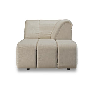 HKliving Wave bank right divan arm Pure Ivory