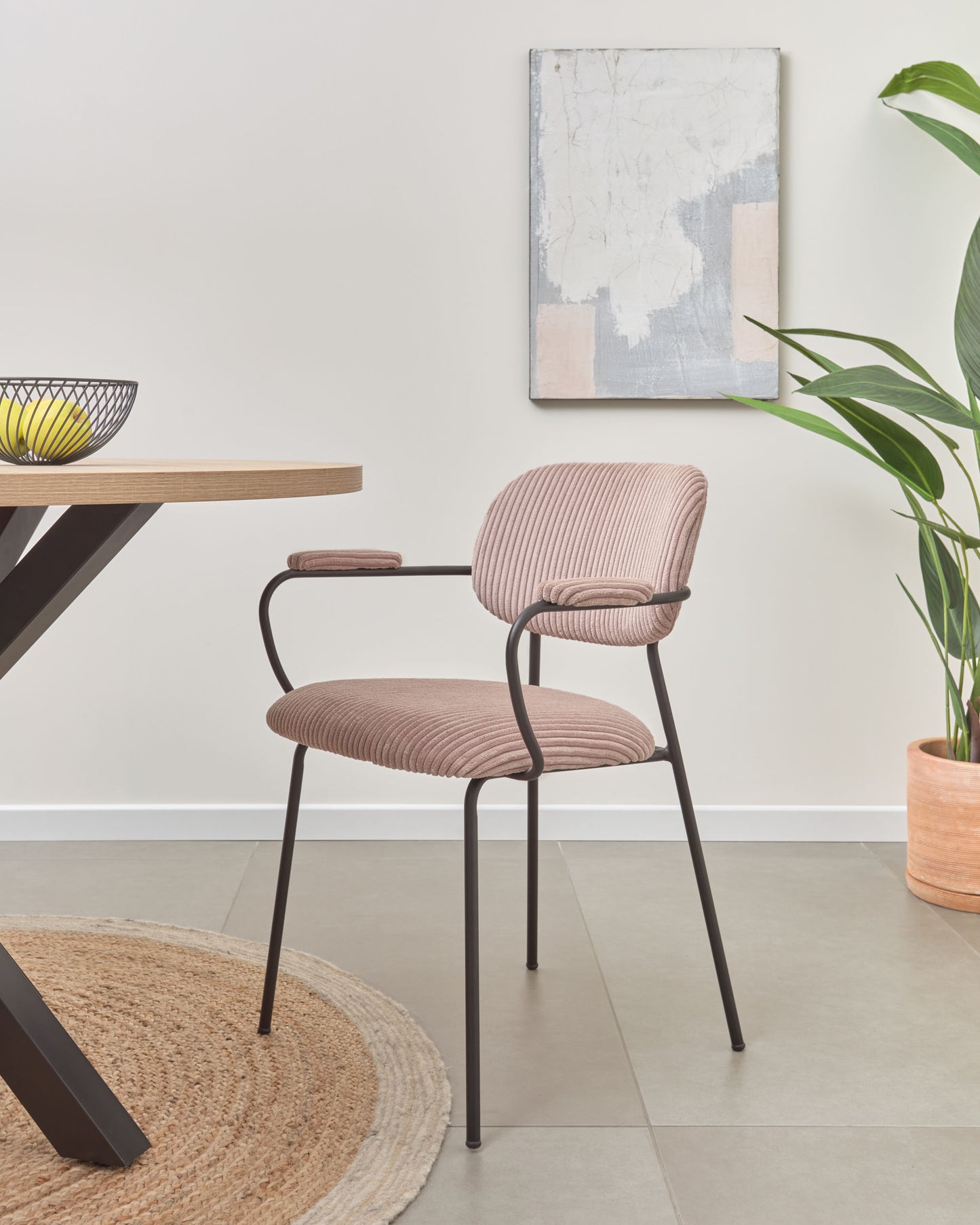 Kave Home Argo eettafel rond Ø120 cm Natural/Black