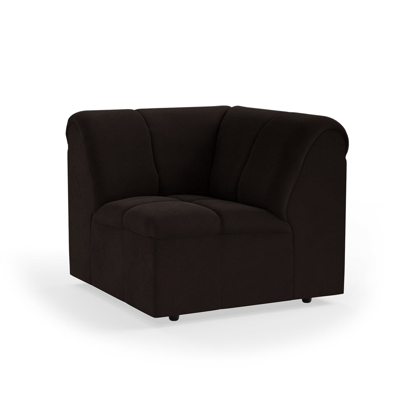 HKliving Wave bank corner Royal Velvet Espresso