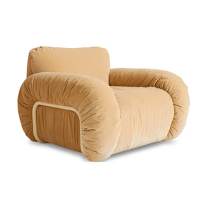 HKliving Arc fauteuil sand frame Royal Velvet Cream