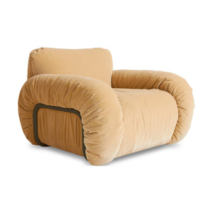 HKliving Arc fauteuil ash frame Royal Velvet Cream
