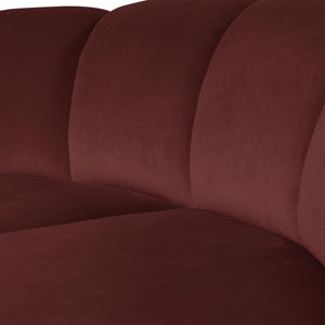 WOOOD Mojo bank hoekelement rond velvet Kastanjebruin
