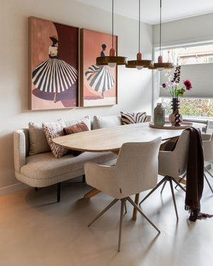 HelloChair HC10 Qube eetkamerstoel spinpoot beige Lodge Clay/Challenger Shell