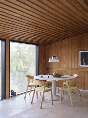 Muuto Cover Side eetkamerstoel eiken leer Refine Cognac