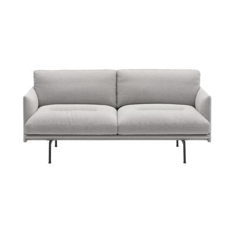 Muuto Outline Soft 2-zitsbank Clay 12/Grijs
