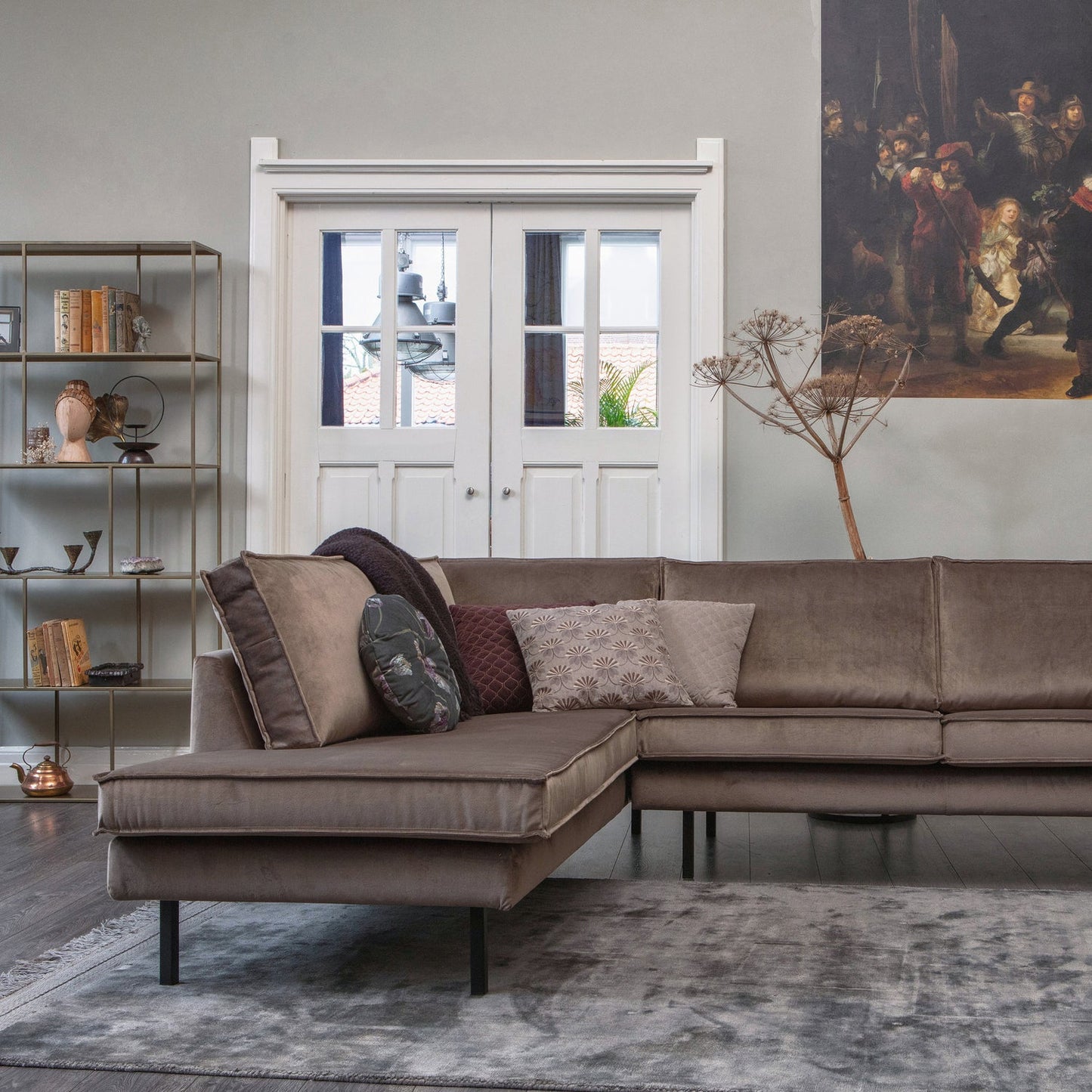 WOOOD Rodeo hoekbank links velvet Taupe