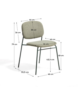 Kave Home Meli eetkamerstoel chenille Green