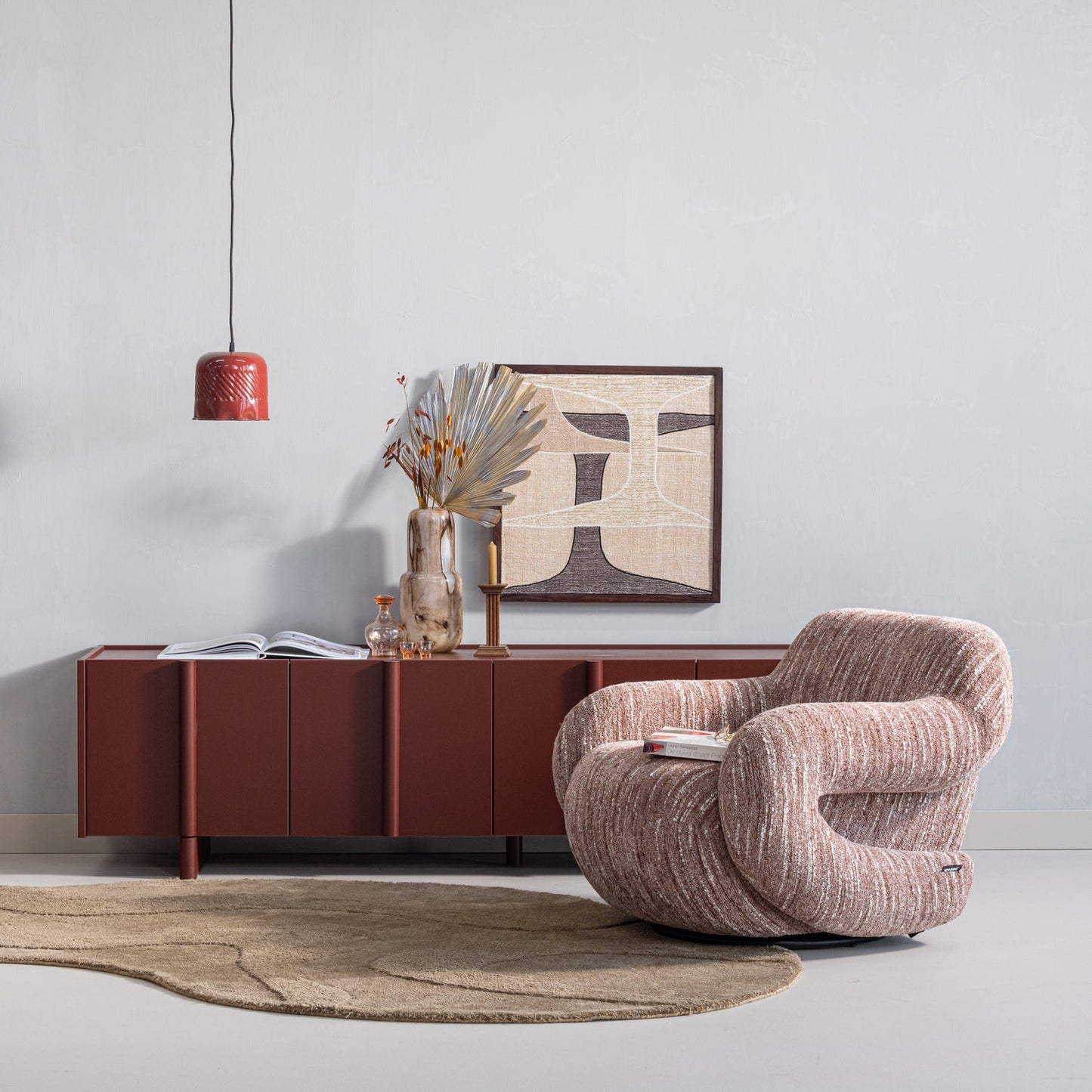 WOOOD Basu tv-meubel 200 cm Bordeauxrood