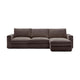 Kave Home Alea 4-zitsbank met chaise longue rechts Donkerbruin