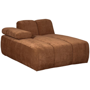 WOOOD Mojo chaise longue bank arm links ribstof Roestbruin