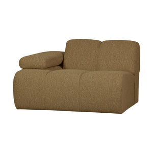 WOOOD Mojo 1-zits bank arm links bouclé Geel/Bruin Melange