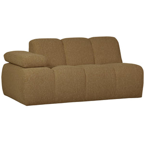 WOOOD Mojo 1,5-zits bank arm links bouclé Geel/Bruin Melange