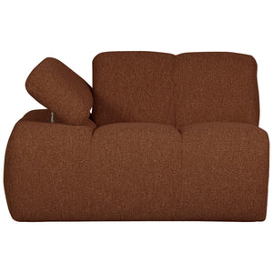 WOOOD Mojo 1-zits bank arm links bouclé Roestbruin
