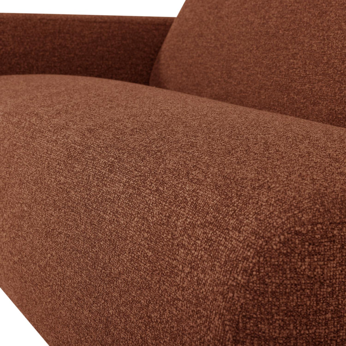 WOOOD Mojo Base 2-zits bank arm links bouclé Roestbruin