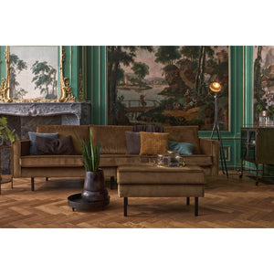 WOOOD Rodeo hocker velvet Honinggeel