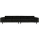 WOOOD Statement XL 4-zits bank 372 cm Ribstof Grafiet