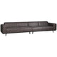 WOOOD Statement XL 4-zits bank 372 cm Ecoleer Donkergrijs