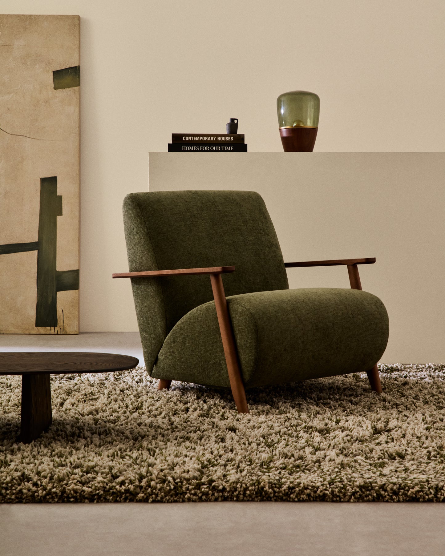 Kave Home Meghan fauteuil Green walnoot
