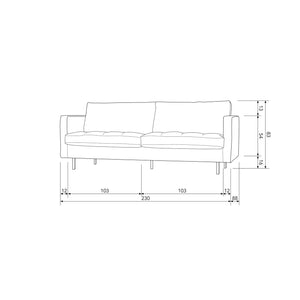 WOOOD Rodeo Classic 2,5-zits bank velvet Pistache