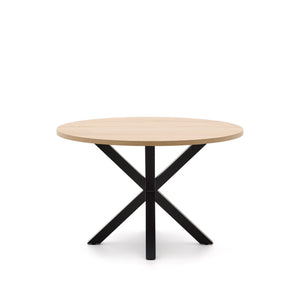 Kave Home Argo eettafel rond Ø120 cm Natural/Black