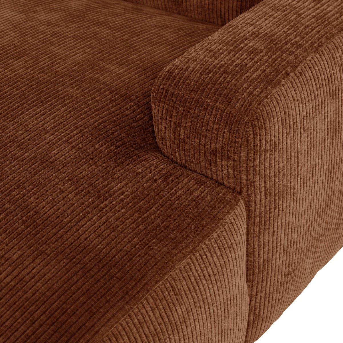 WOOOD Mojo Base chaise longue bank arm rechts rib Roestbruin