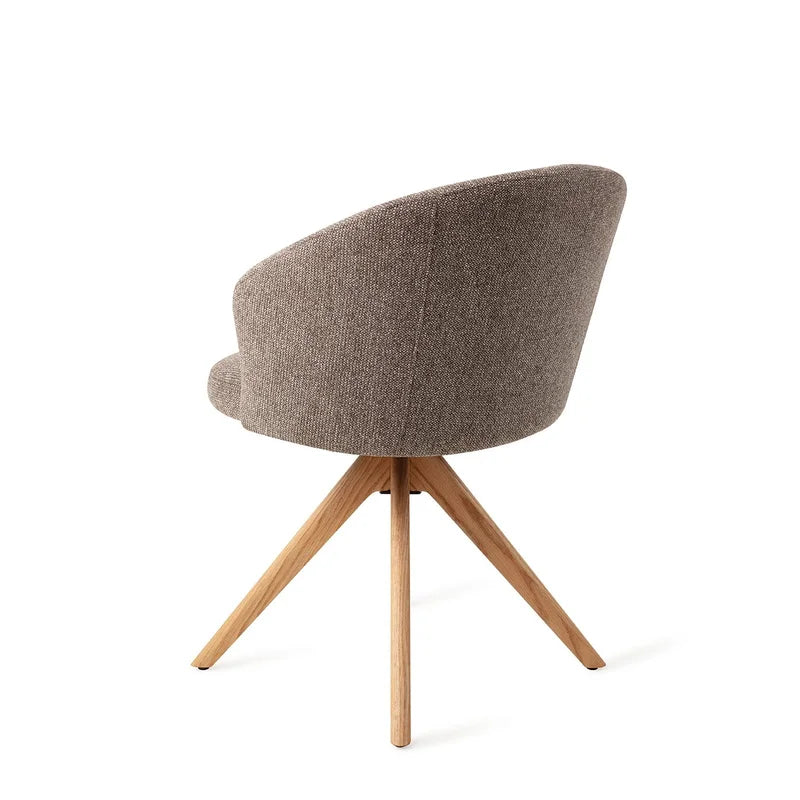 Tweedekansje Jesper Home Niimi eetkamerstoel revolve oak Saving Greige